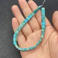 Tira de cuentas cuadradas de piedra imperial turquesa con vetas marrones naturales - 3x6x6mm / Cian/Turquesa (N.º 2)