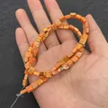 Natural orange emperor stone square beads 3x6mm flat cube spacers for DIY jewelry - 3x6mm / Bright Orange Brown Veined