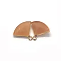 Orange faceted stone fan-shaped pendant with gold metal edging and hanging loop - Size 5 / 17x19mm 1.3g/piece (50 Pieces/pack)