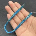 Cuentas cuadradas de jaspe imperial azul 3x6x6mm con vetas marrones para joyería DIY - 3x6x6mm / Azul Real (Nº3)