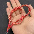 3x6mm square red imperial jasper stone beads with natural marble texture for DIY jewelry - 3x6mm / Red Orange Cream Veined
