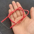 Rechthoekige dieprode keizerlijke steenkraal met gele marmering voor DIY-sieraden maken - Donkerrood Getextureerde Steen Stijl (10号) / 3x6mm (65 Stuks/Verpakking)