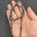 Snoer rechthoekige grijze kaartsteen kralen met natuurlijke texturen voor DIY sieraden - Grijze Kaartsteen Stijl (15号) / 3x6mm (65 Stuks/Verpakking)