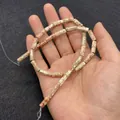 Cylindrical natural stone beads with marble texture for DIY jewelry making - 5x13mm (ai-30 Pcs/Strand) / Maple Leaf Texture (No. 1)