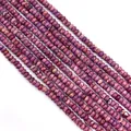 Fil de perles de jaspe impérial violet en forme d'abaque avec textures marbrées naturelles - Violet