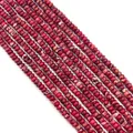 Perles en pierre impériale rouge et blanche en forme d'abaque pour création de bijoux - Rouge et Blanc