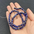 Deep blue emperor stone beads in oval shape for DIY jewelry making and crafting - 5X7mm / No. 7 (Dark Blue Natural Texture)