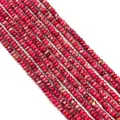 Perles d'empereur rondelles plates en rouge rose et marron pour la création de bijoux DIY - Rose rouge