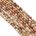 Perles naturelles en pierre d'empereur forme abaque aux tons terreux pour bijoux - Multicolore Chaud