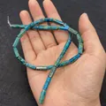 Cylindrical teal marble imperial stone beads for DIY jewelry and crafts making - 5x13mm (ai-30 Pcs/Strand) / Teal (No. 9)
