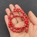 Irregular red emperor stone beads 5x7mm with white marble texture for jewelry DIY - 5X7mm / No. 12 (Red Marble Web Texture)