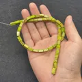 Rechthoekige kralen van natuursteen in olijfgroen en bruin voor DIY sieraden - 4x8mm / Olijfgroen