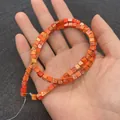 Oranje Imperial Stone 4mm kubuskralen met natuurlijke textuur voor DIY sieraden - Oranje Rood Sedimentaire Textuur Kubus (Nr. 8)