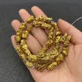 Irregular gold-plated natural stone beads on a string held in hand for jewelry DIY - 4mm / Bright Gold (No.2)