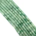 Polished Green Aventurine cylindrical natural stone beads for DIY jewelry making - 6x9mm / Green