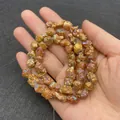 Irregular raw crystal beads with gold titanium electroplating and iridescent luster - 4mm / Iridescent Gold (No.3)