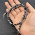 Vierkante kubusvormige keizersteen kralen in bruin met marmeren aders voor DIY sieraden - Donkerbruin Beige Craquelé Kubus (Nr. 18)