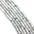 6x9mm white howlite cylinder beads with natural marble texture for DIY jewelry making - 6x9mm / White