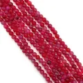Rose red dragon vein agate loose beads for DIY bracelets with cracked texture - 6mm / Red (Color 2)