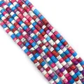 Colorful 6x9mm cylinder natural stone beads in blue red and purple for DIY jewelry making - 6x9mm / Colorful