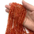 Facettierte natürliche orangefarbene Rundperlen für DIY-Schmuck in der Hand - 3mm / Orange (Nr.14)