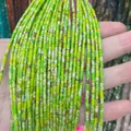 Green natural stone cylinder beads 2x4mm for DIY jewelry making and bracelet design - 2x4mm / Green Emperor Stone