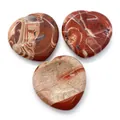 Perles en pierre naturelle jaspe rouge en forme de cœur avec détails de texture minérale - Jaspe Rouge (N° 12)