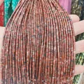 DIY reddish-brown cylindrical natural stone beads for handmade jewelry making - 2x4mm / Red Swan Stone