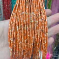 Orange cylinder imperial stone loose beads with marble texture for DIY jewelry making - 2x4mm / Orange Imperial Jasper