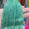 Green cylindrical emperor stone beads 2x4mm strand for handmade jewelry making - 2x4mm / Size 8