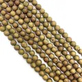 Matte natural agate beads with vintage gold finish and druzy crystals for DIY jewelry - 6mm / Bronze Gold (#3)
