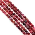 Polished round red dragon vein agate beads for DIY jewelry making and necklaces - Red Crackled (No.7)