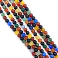 Vibrant multi-color dragon vein agate round beads for DIY jewelry and bracelets - Rainbow (No.12)