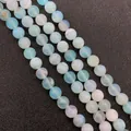 Natural 6mm/8mm/10mm light blue and white striped silk agate round beads for DIY jewelry - Light Blue Striped (No.8)