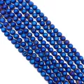 Frosted druzy agate beads in electric blue finish for DIY jewelry necklaces - Electric Blue (#5)