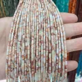 DIY cylindrical imperial stone beads with white base and red marble veins in 2x4mm tube shape - 2x4mm / Size 12