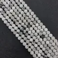 Natural black rutilated quartz 10mm round beads with white polished finish - 6mm / Black Rutilated Quartz