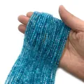 Faceted 2-4mm sky blue natural apatite round gemstone beads for DIY jewelry making - Apatite