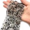 Perline rotonde in quarzo rutilato nero sfaccettato in più fili per bigiotteria - Quarzo Rutilato Nero