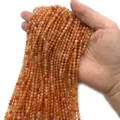 Facettierte natürliche Sonnenstein-Perlen für DIY-Schmuck und Halsketten-Zubehör - 2mm / Roter Achat Nr. 2