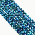 Dunkelblaue Tigerauge-Rundperlen mit hohem Glanz für die DIY-Schmuckherstellung - 6mm / Stil 3 (Blaues Tigerauge)