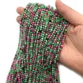 Faceted natural ruby zoisite round beads in 2-3mm size for jewelry making - Ruby in Zoisite Type 2