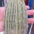 Cylindrical 2x4mm natural emperor stone beads in light green and pale yellow finish - 2x4mm / Southern Jade