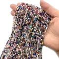 Mano con perline sfaccettate in pietra naturale 2-4mm per creazione gioielli DIY - Arcobaleno No.1
