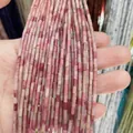 Pink and purple 2x4mm cylindrical natural emperor stone beads for DIY jewelry making - 2x4mm / Rhodochrosite