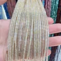 Pale yellow cylindrical natural stone loose beads 2x4mm for DIY jewelry making - 2x4mm / Watermelon Yellow