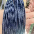 Sparkling deep blue cylinder imperial stone beads 2x4mm for DIY jewelry making - 2x4mm / Blue Sandstone