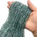 Perle sfaccettate di 2-4 mm in pietra naturale amazzonite in un blu-verde vivace - Apatite