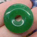 Polished green jade donut pendant charm with smooth finish for DIY jewelry - Green Jade