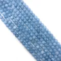 Fili di perline rotonde in pietra naturale azzurra per creazione di gioielli - Acquamarina